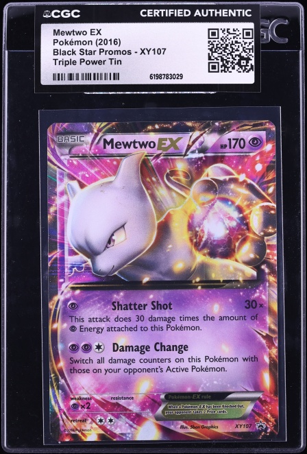 2016 Pokemon XY Promo Triple Power Tin Mewtwo EX #XY107 CGC AUTH