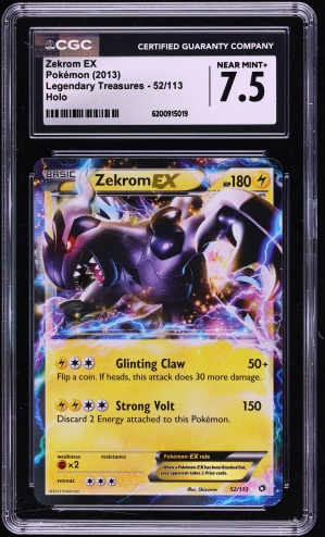 2013 Pokemon Legendary Treasures Holo Zekrom EX #52 CGC 7.5 NRMT+