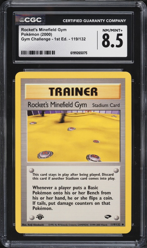 2000 Pokemon Gym Challenge 1st Edition Rocket's Minefield Gym #119 CGC 8.5 NM-MT+