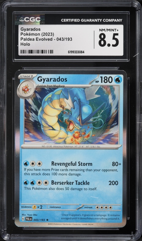 2023 Pokemon Scarlet & Violet Paldea Evolved Holo Gyarados #43 CGC 8.5 NM-MT+