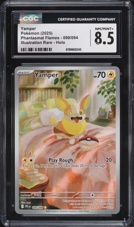 2025 Pokemon Mega Evolution Phantasmal Flames IR Yamper #99 CGC 8.5 NM-MT+