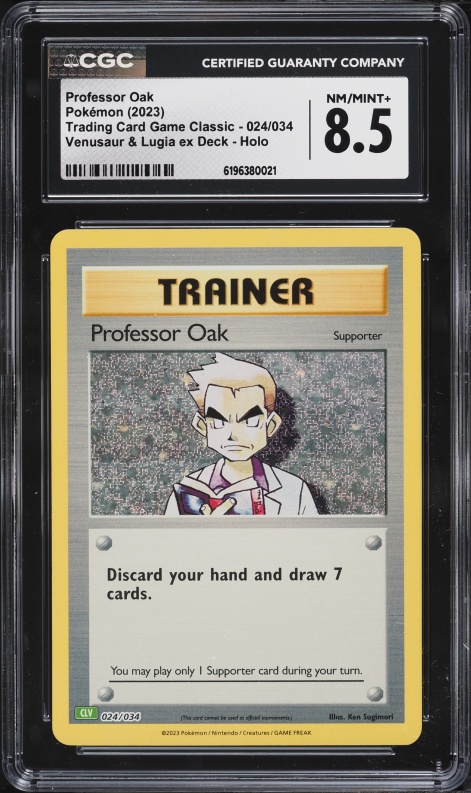 1999 Pokemon Base Set Shadowless Professor Oak #88 CGC 8.5 NM-MT+