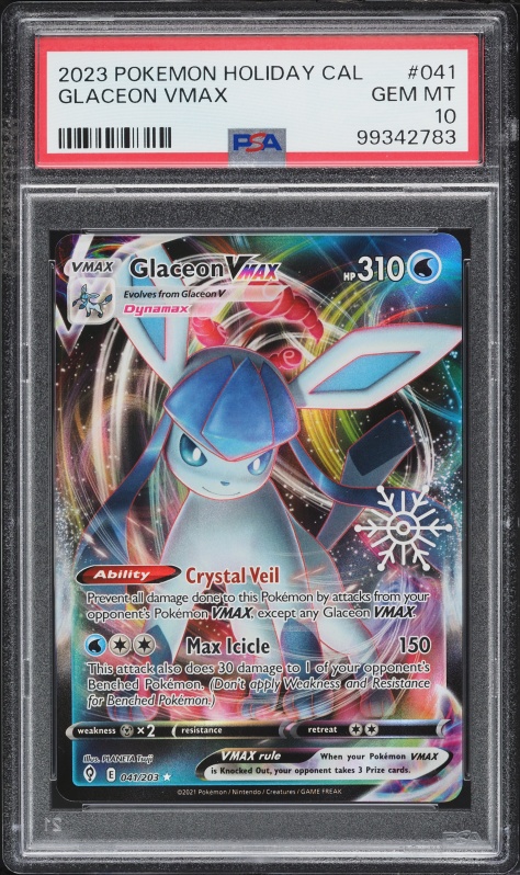 2023 Pokemon Sword & Shield Evolving Skies Holiday Calendar Glaceon VMAX #041 PSA 10 GEM MINT