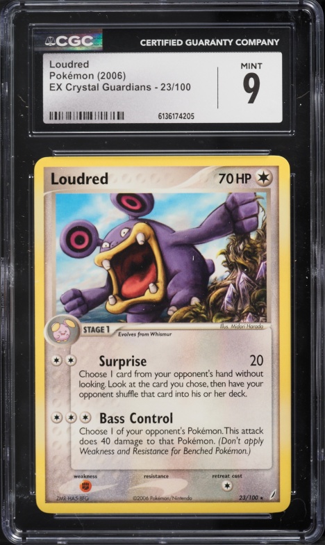 2006 Pokemon EX Crystal Guardians Holo Loudred #23 CGC 9 MINT