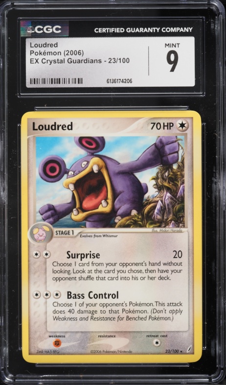 2006 Pokemon EX Crystal Guardians Holo Loudred #23 CGC 9 MINT