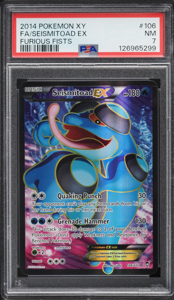 2014 Pokemon XY Furious Fists Alt Art Seismitoad EX #106 PSA 7 NRMT