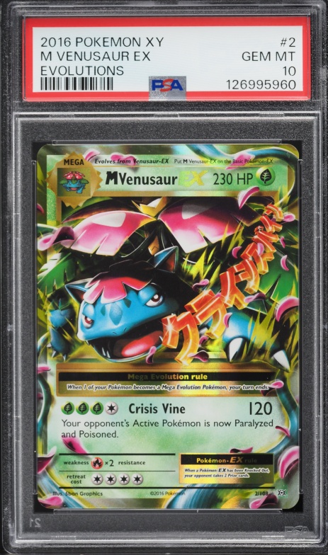 2016 Pokemon XY Evolutions Holo M Venusaur EX #2 PSA 10 GEM MINT