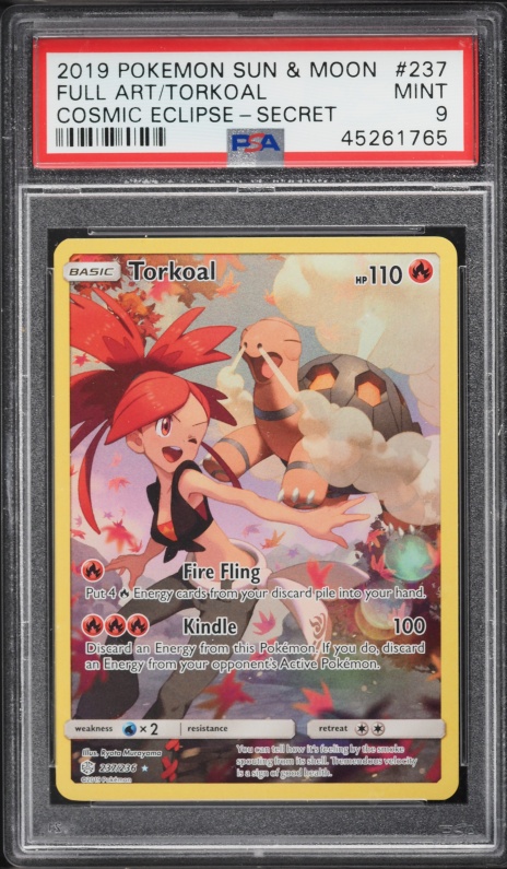 2019 Pokemon Sun & Moon Cosmic Eclipse CHR Torkoal #237 PSA 9 MINT