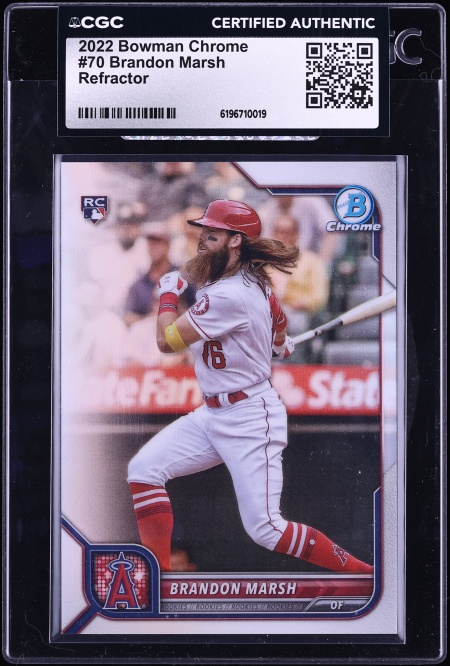 2018 Bowman Chrome Refractor Brandon Marsh ROOKIE AUTO /499 BGS