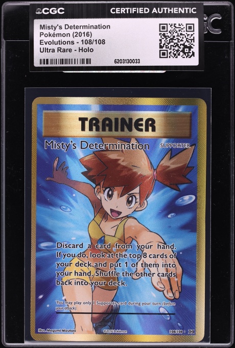 2016 Pokemon XY Evolutions Full Art Misty's Determination #108 CGC AUTH