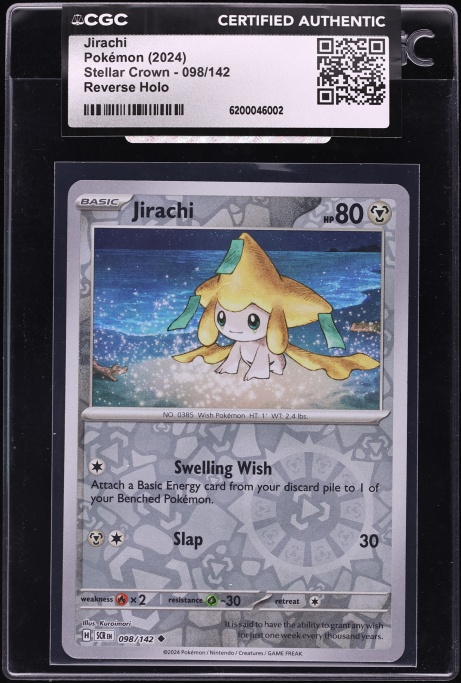2024 Pokemon SV Stellar Crown Reverse Holo Jirachi #98 CGC AUTH