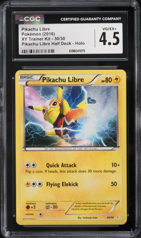 2016 Pokemon XY Trainer Kit Half Deck Holo Pikachu Libre #30 CGC 4.5 VGEX+