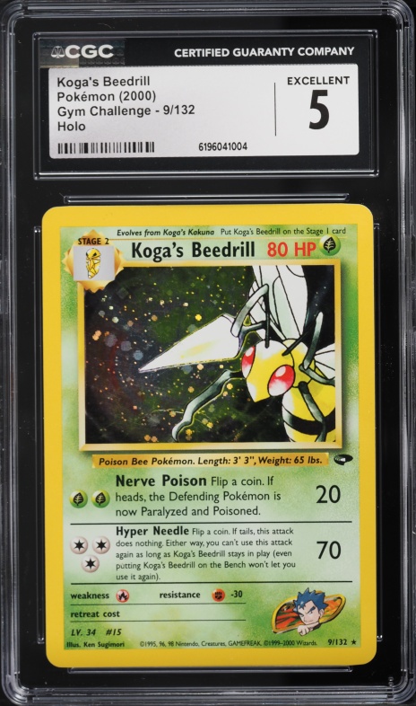 2000 Pokemon Gym Challenge Holo Koga's Beedrill #9 CGC 5 EX