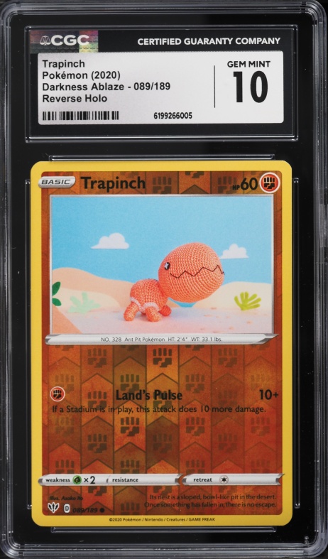 2020 Pokemon Darkness Ablaze Reverse Holo Trapinch #089 CGC 10 GEM MINT