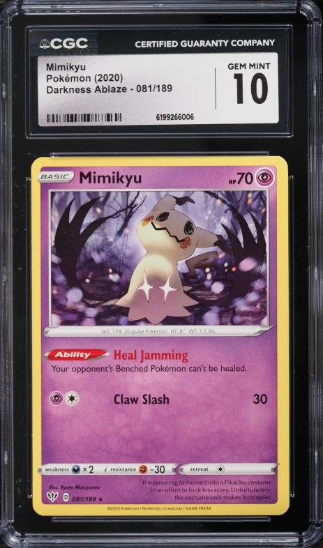 2020 Pokemon Sword & Shield Darkness Ablaze Holo Mimikyu #81 CGC 10 GEM MINT
