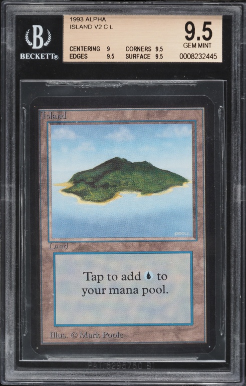 1993 Magic The Gathering MTG Alpha Dual Land Tropical Island PSA