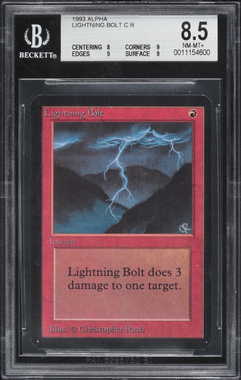 1993 Magic The Gathering MTG Unlimited Lightning Bolt PSA 9 MINT