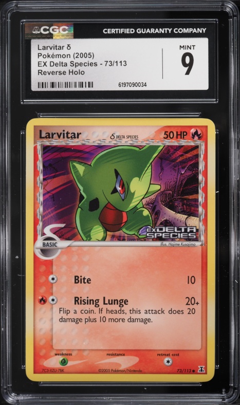 2005 Pokemon EX Delta Species Reverse Holo Larvitar #73 CGC 9 MINT