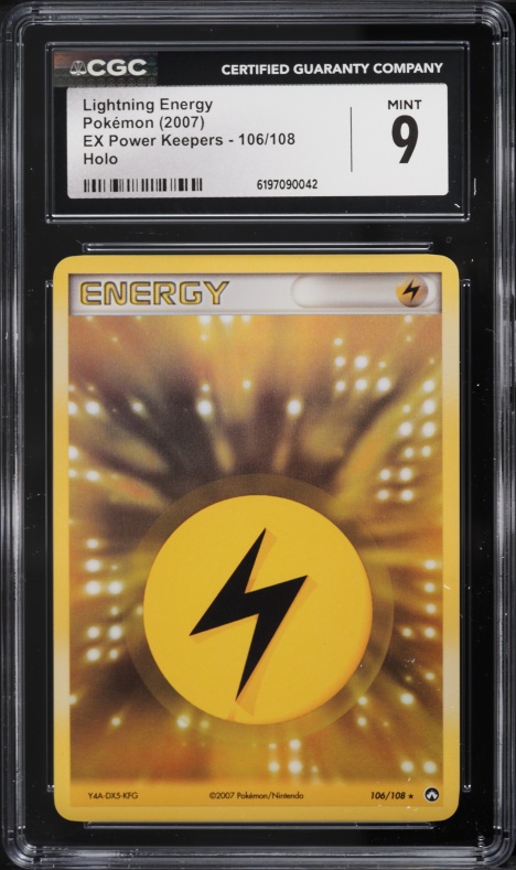 2007 Pokemon EX Power Keepers Holo Lightning Energy #106 CGC 9 MINT