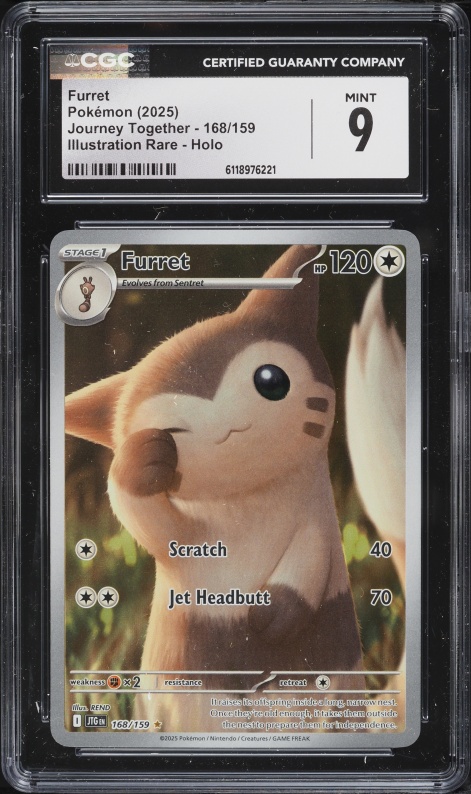 2025 Pokemon Scarlet & Violet Journey Together IR Furret #168 CGC 9 MINT