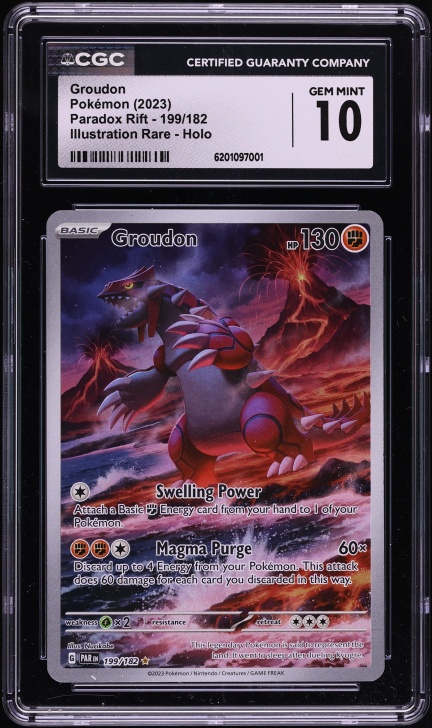 2023 Pokemon Scarlet & Violet Paradox Rift IR Groudon #199 CGC 10 GEM MINT