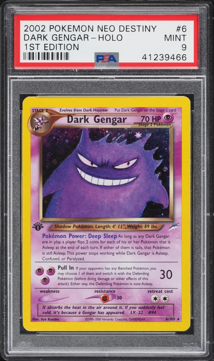 2002 Pokemon Neo Destiny 1st Edition Holo Dark Gengar #6 PSA 9 MINT