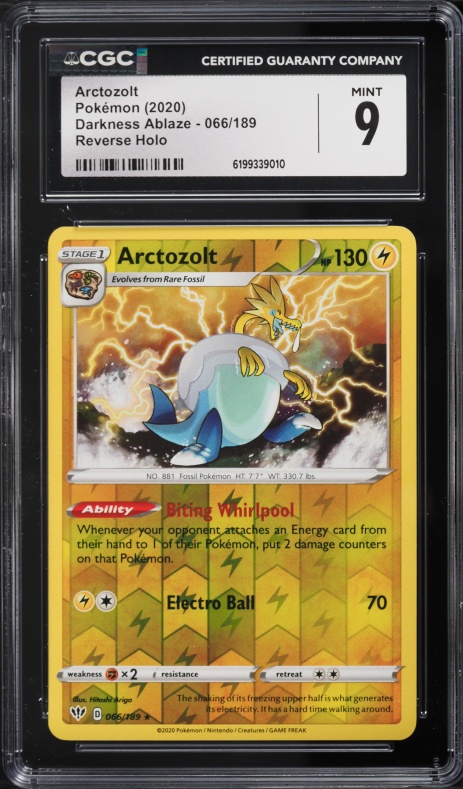 2020 Pokemon Darkness Ablaze Reverse Holo Arctozolt #066 CGC 9 MINT