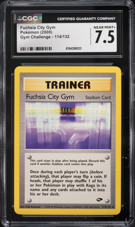 2000 Pokemon Gym Challenge Fuchsia City Gym #114 CGC 7.5 NRMT+
