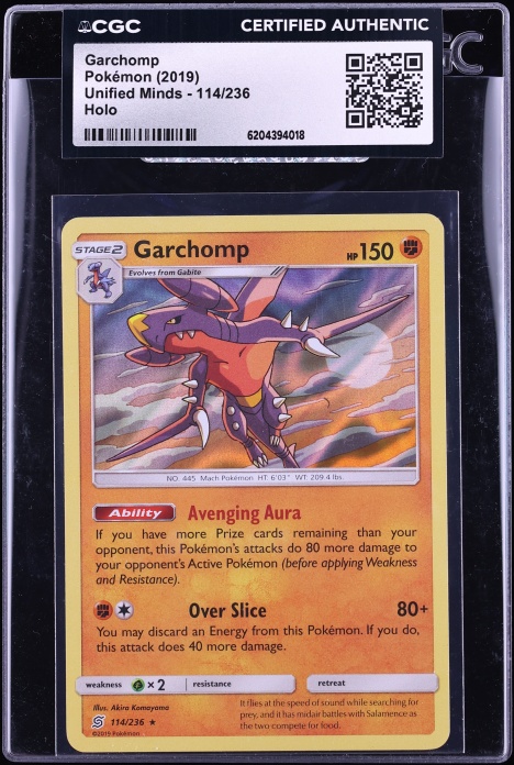 2019 Pokemon Unified Minds Holo Garchomp #114 CGC AUTH