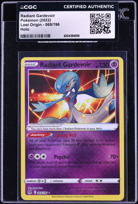 2022 Pokemon Sword & Shield Lost Origin Holo Radiant Gardevoir #69 CGC AUTH