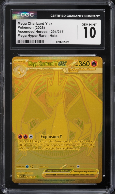 2026 Pokemon Mega Evolution Ascended Heroes MHR Mega Charizard Y Ex #294 CGC 10 GEM MINT