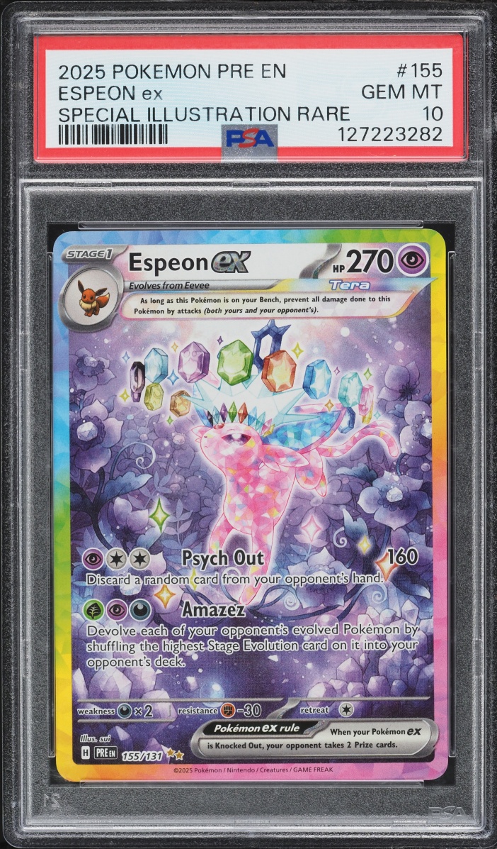 2025 Pokemon Scarlet & Violet Prismatic Evolutions SIR Espeon ex #155 PSA 10 GEM MINT