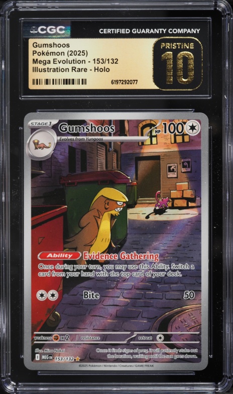 2025 Pokemon Mega Evolution IR Gumshoos #153 CGC 10 PRISTINE