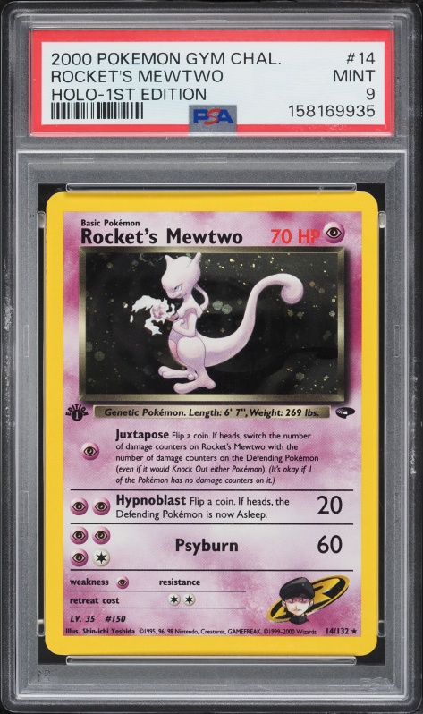 2000 Pokemon Gym Challenge 1st Edition Holo Rocket's Mewtwo #14 PSA 9 MINT