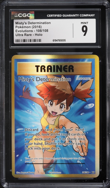 2016 Pokemon XY Evolutions Full Art Misty's Determination #108 CGC 9 MINT