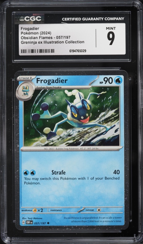 2024 Pokemon SV Promo Obsidian Flames Illustration Collection Frogadier #57 CGC 9 MINT