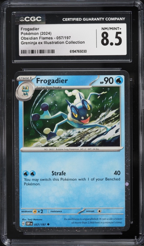 2024 Pokemon SV Promo Obsidian Flames Illustration Collection Frogadier #57 CGC 8.5 NM-MT+