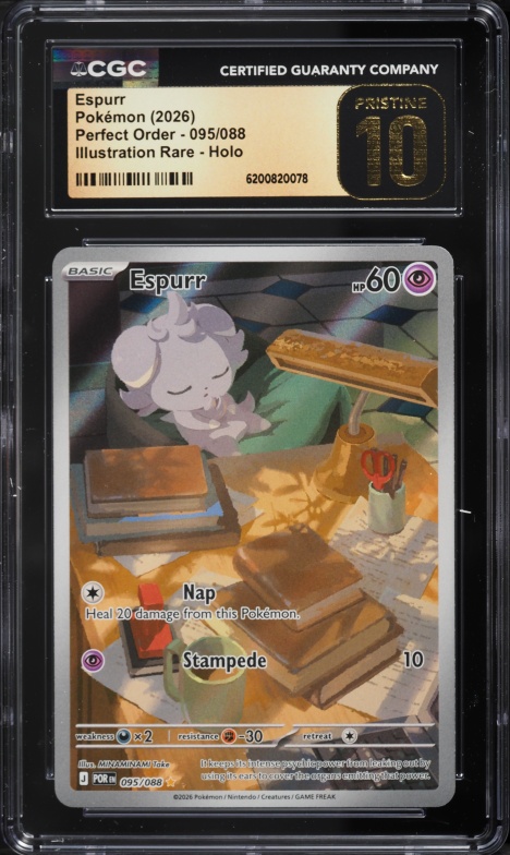2026 Pokemon Mega Evolution Perfect Order IR Espurr #95 CGC 10 PRISTINE