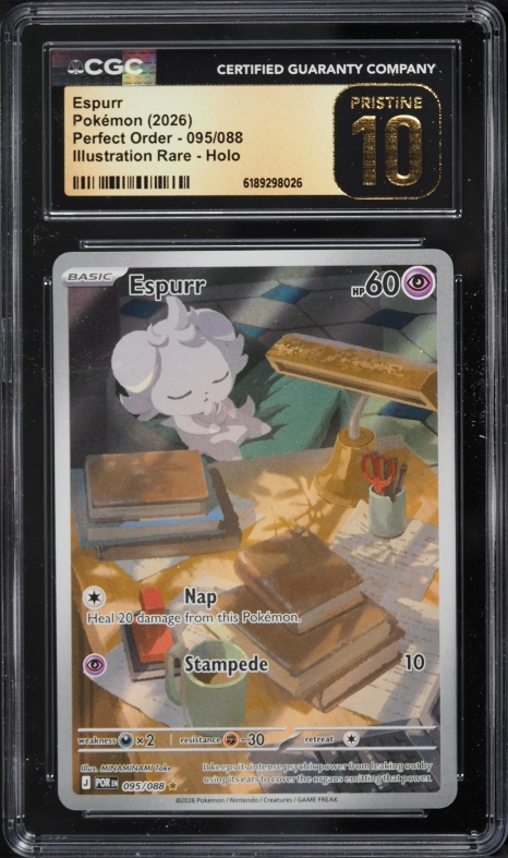 2026 Pokemon Mega Evolution Perfect Order IR Espurr #95 CGC 10 PRISTINE