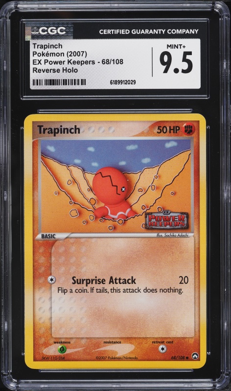 2007 Pokemon EX Power Keepers Reverse Holo Trapinch #68 CGC 9.5 MINT+