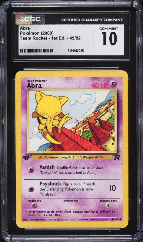 abra 1995 pokemon card Sabrina's 1st Edition defender is now Paralyzed. Vintage Common - Set/4 Abra