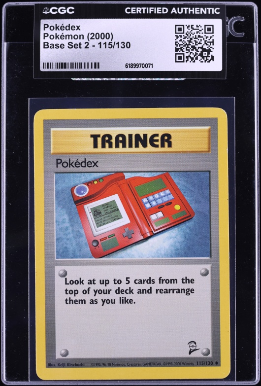 2000 Pokemon Base Set 2 Pokedex #115 CGC AUTH