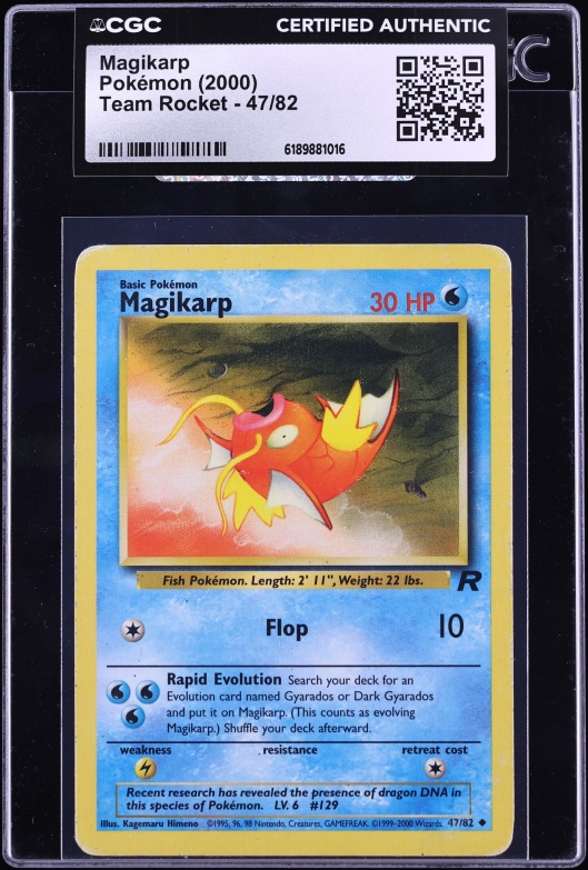 2000 Pokemon Team Rocket Magikarp #47 CGC AUTH