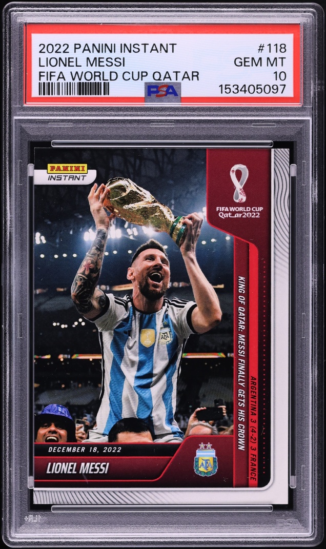 2022 Panini Instant FIFA World Cup Qatar Lionel Messi /22081 #118 PSA 10 GEM MINT