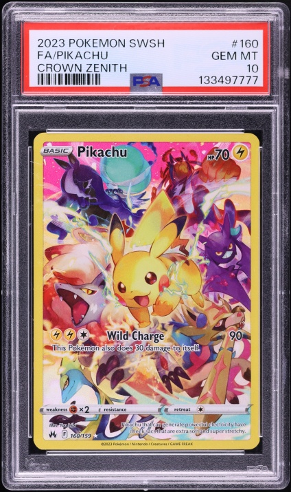 2023 Pokemon Sword & Shield Crown Zenith SEC Pikachu #160 PSA 10