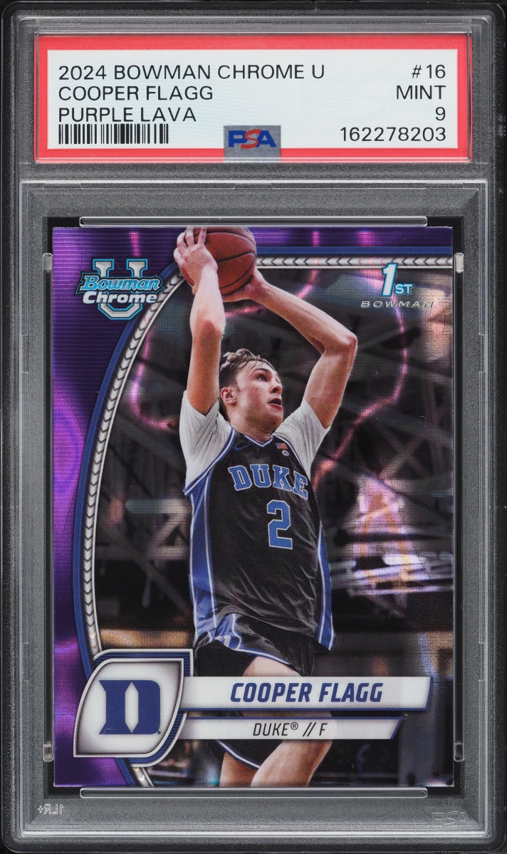 2024 Bowman Chrome University Purple Lava Cooper Flagg #16 PSA 9 MINT
