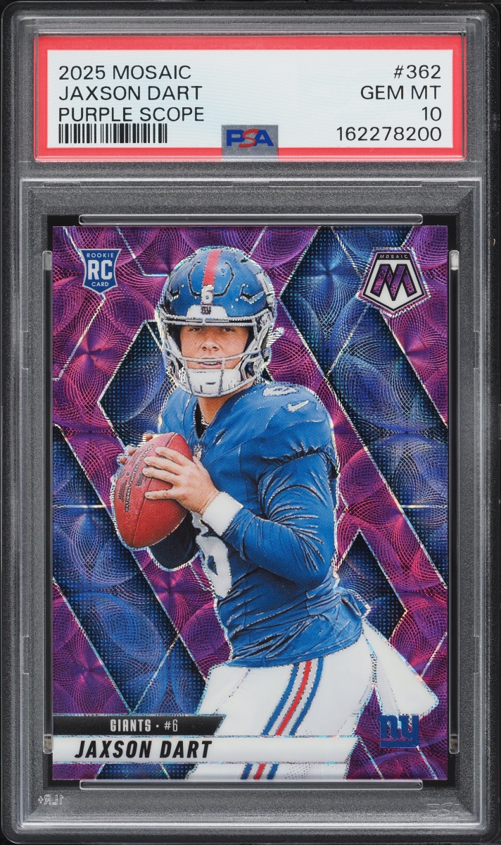 2025 Panini Mosaic Purple Scope Jaxson Dart ROOKIE #362 PSA 10 GEM MINT