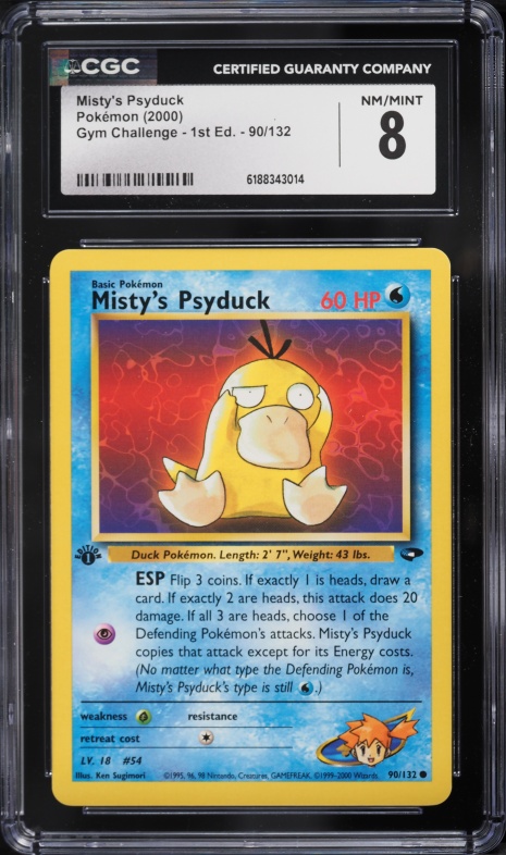 2000 Pokemon Gym Challenge 1st Edition Misty's Psyduck #90 CGC 8 NM-MT