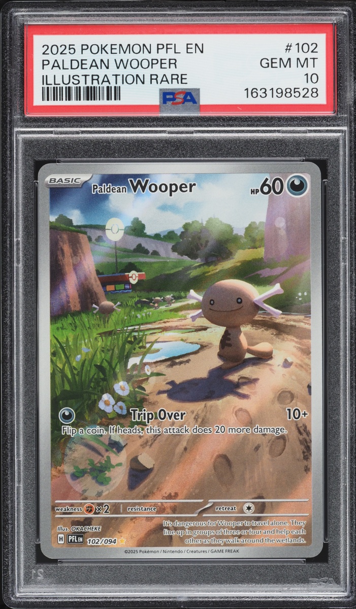 2025 Pokemon Mega Evolution Phantasmal Flames IR Paldean Wooper #102 PSA 10 GEM MINT