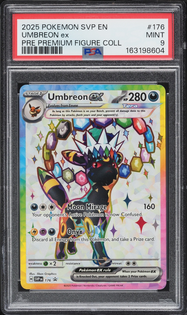2025 Pokemon SV Promo Prismatic Evolutions Premium Figure Full Art Umbreon Ex #176 PSA 9 MINT